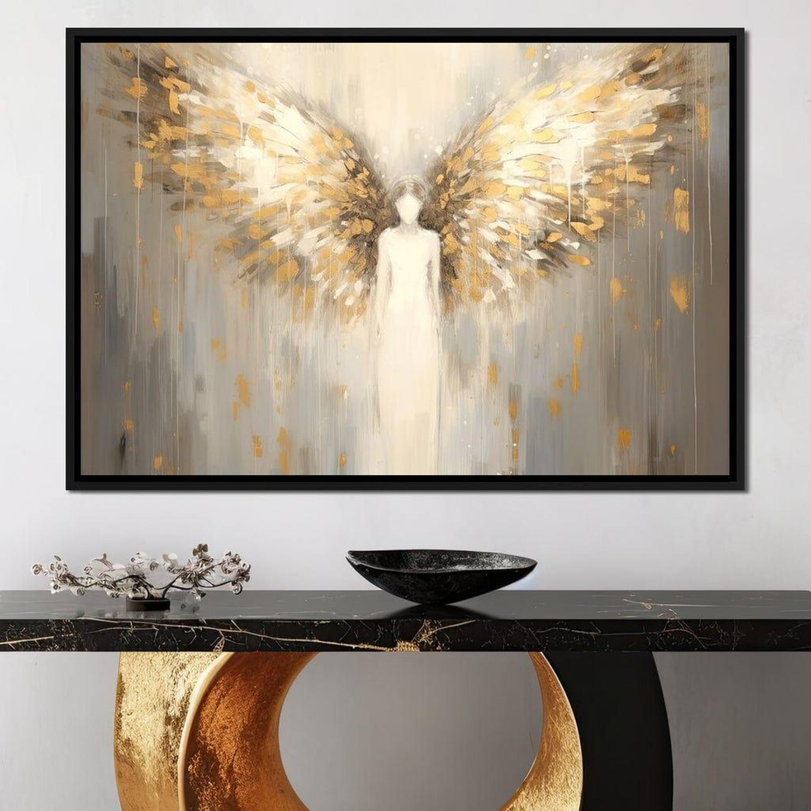 Heavenly Guardian Angel Silhouette Art Print - Image 2