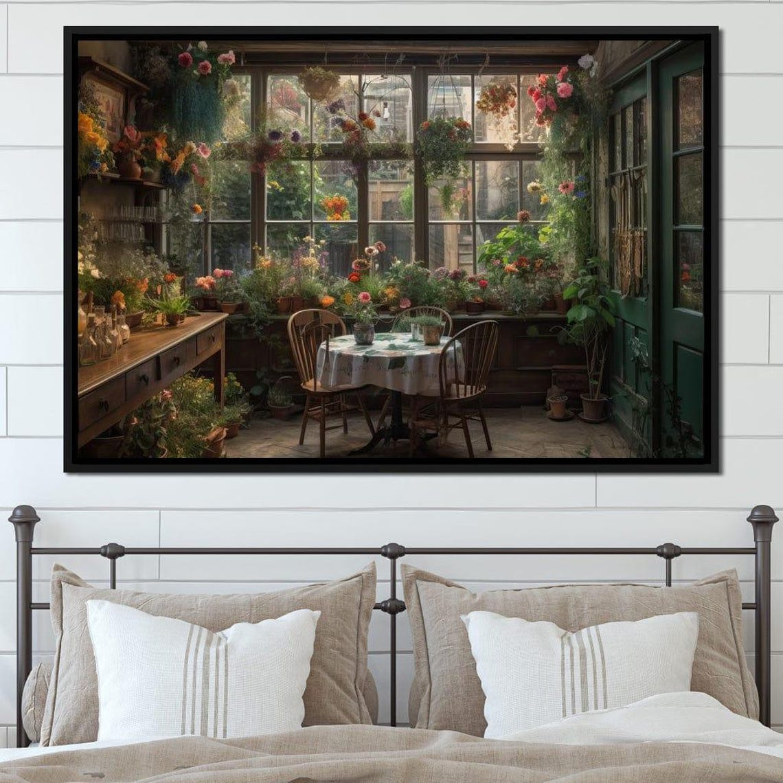 Indoor Botanical Greenhouse Sunroom Lush Plants Cozy Interior Poster - Image 2