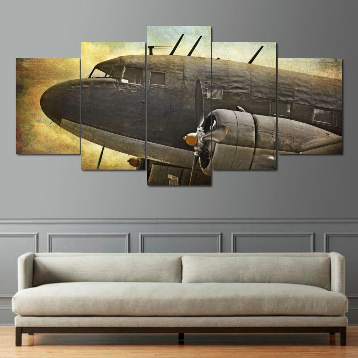 Old Military Aircraft, Vintage Wall Art Print