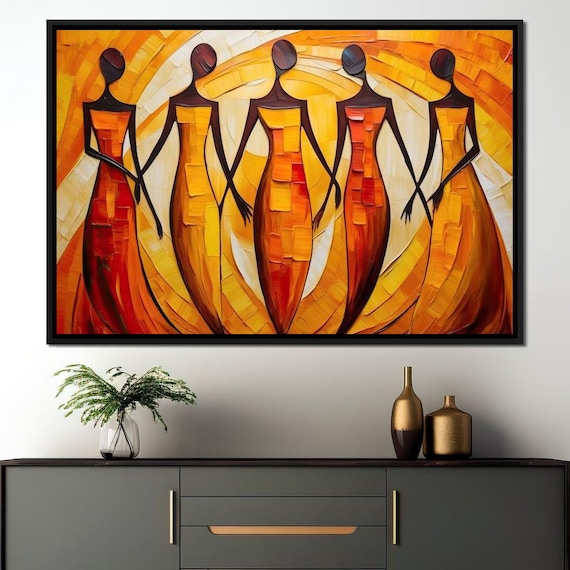Women in Maroon Harmony, Modern Abstract Art Print