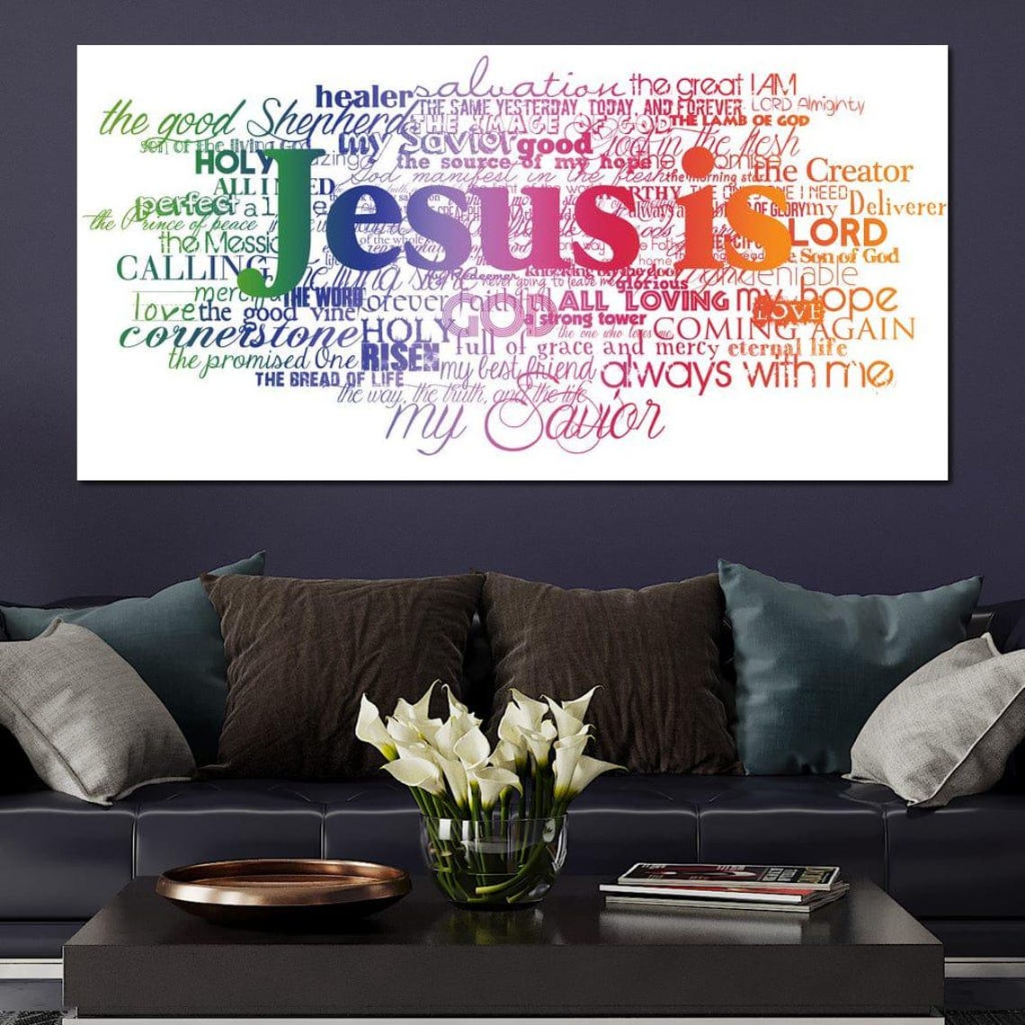 Jesus Is Rainbow Word Art Names Of Christ Christian Typography Poster - Image 3