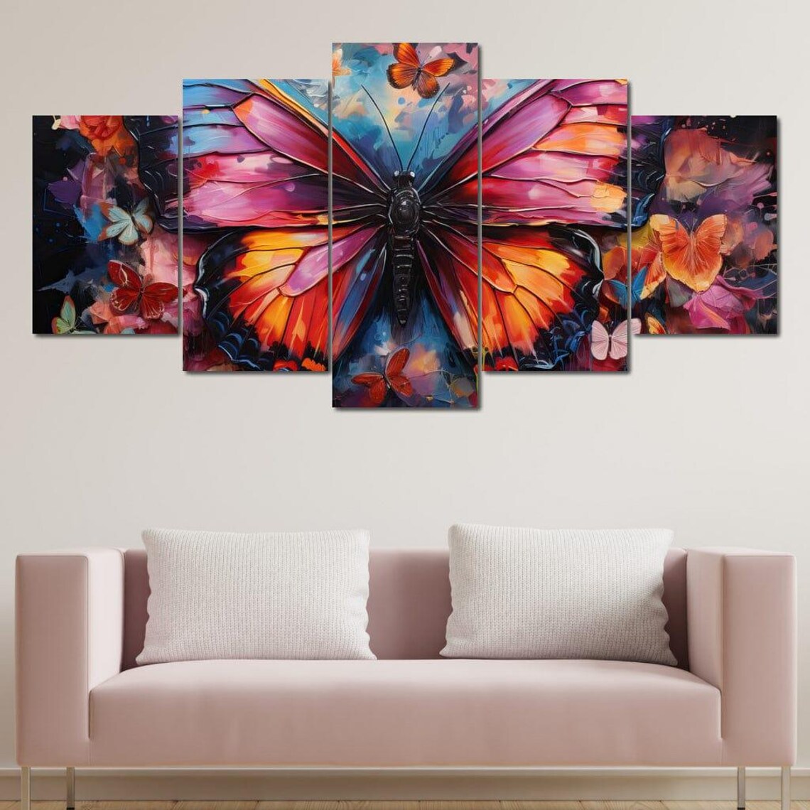 Chasing Butterflies Vivid Butterfly Wall Art Print - Image 4