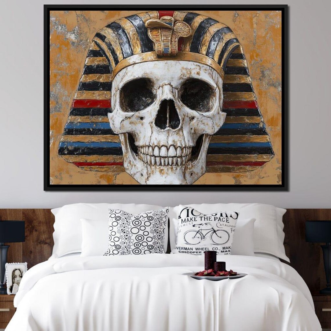 Pharaoh Skull Golden Nemes Headdress Egyptian Dark Fantasy Gothic Wall Poster - Image 3
