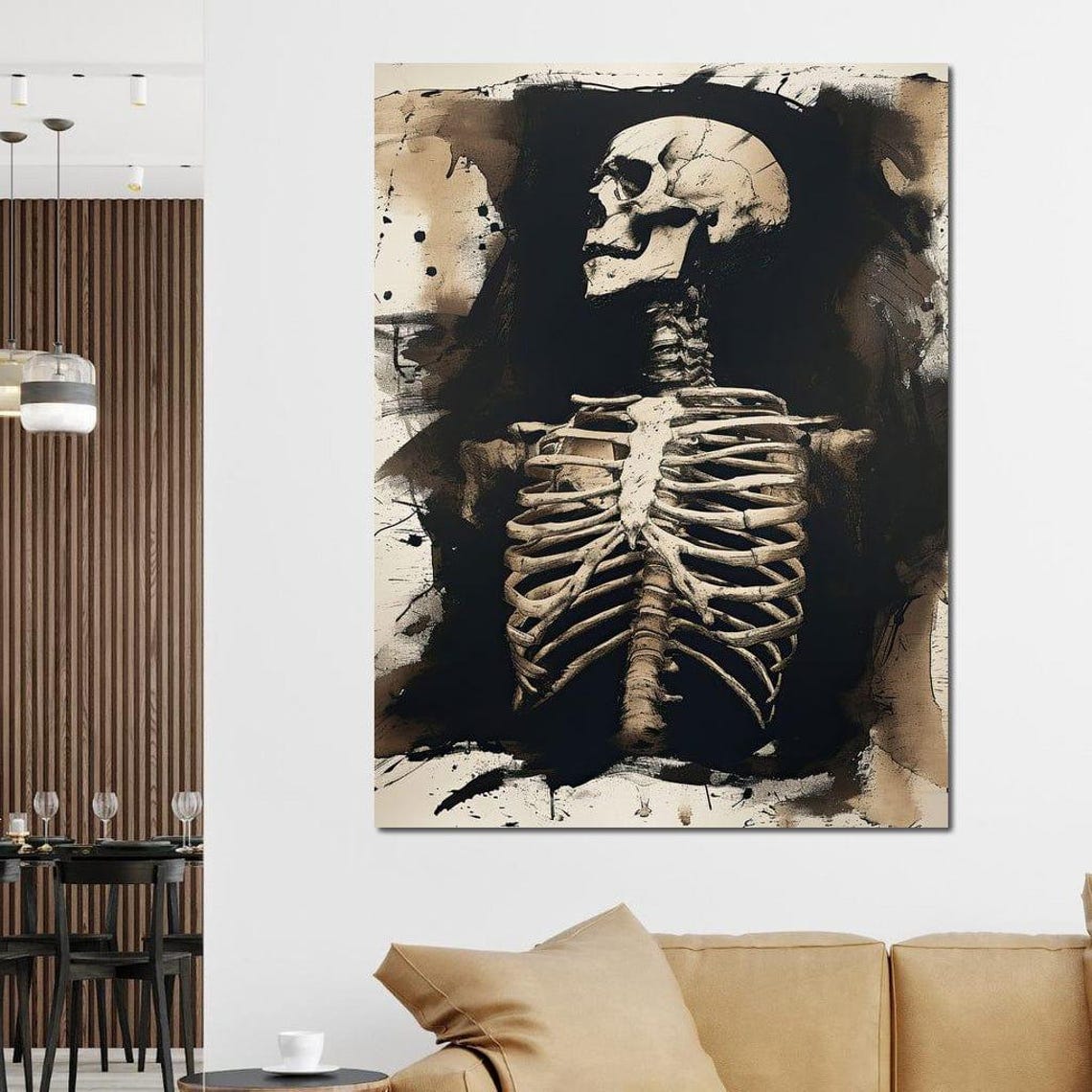 Memento Mori Skeleton Skull Ribcage Ink Dark Macabre Art Print - Image 2