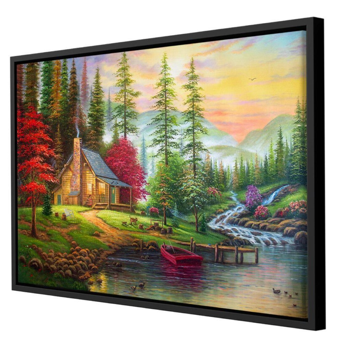 The House by the River, Landscape Art Print - Image 2