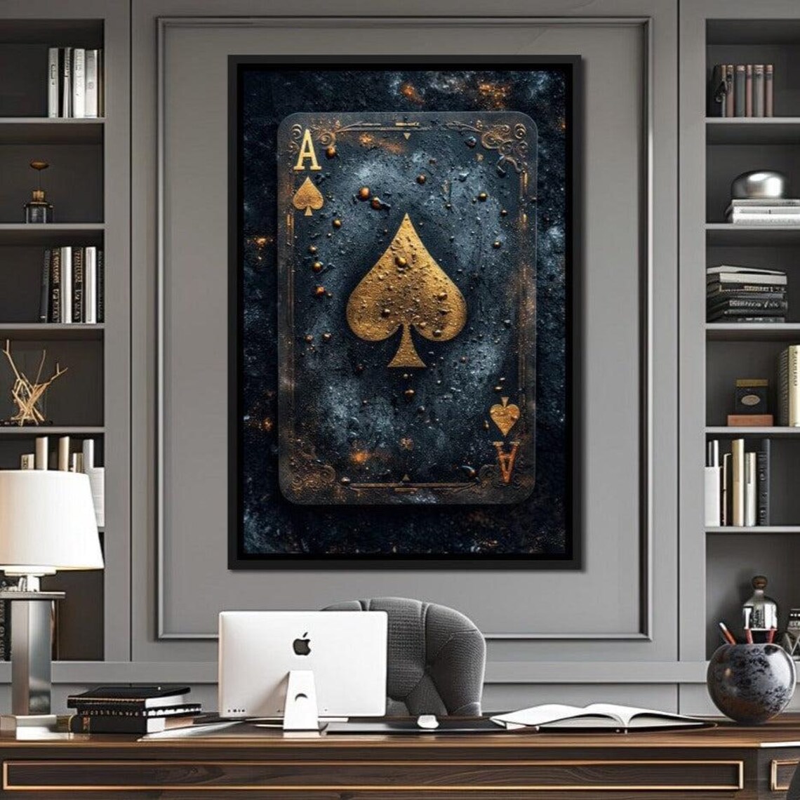 Golden Ace Of Cosmic Dust, Playing Card Art Print - Image 3