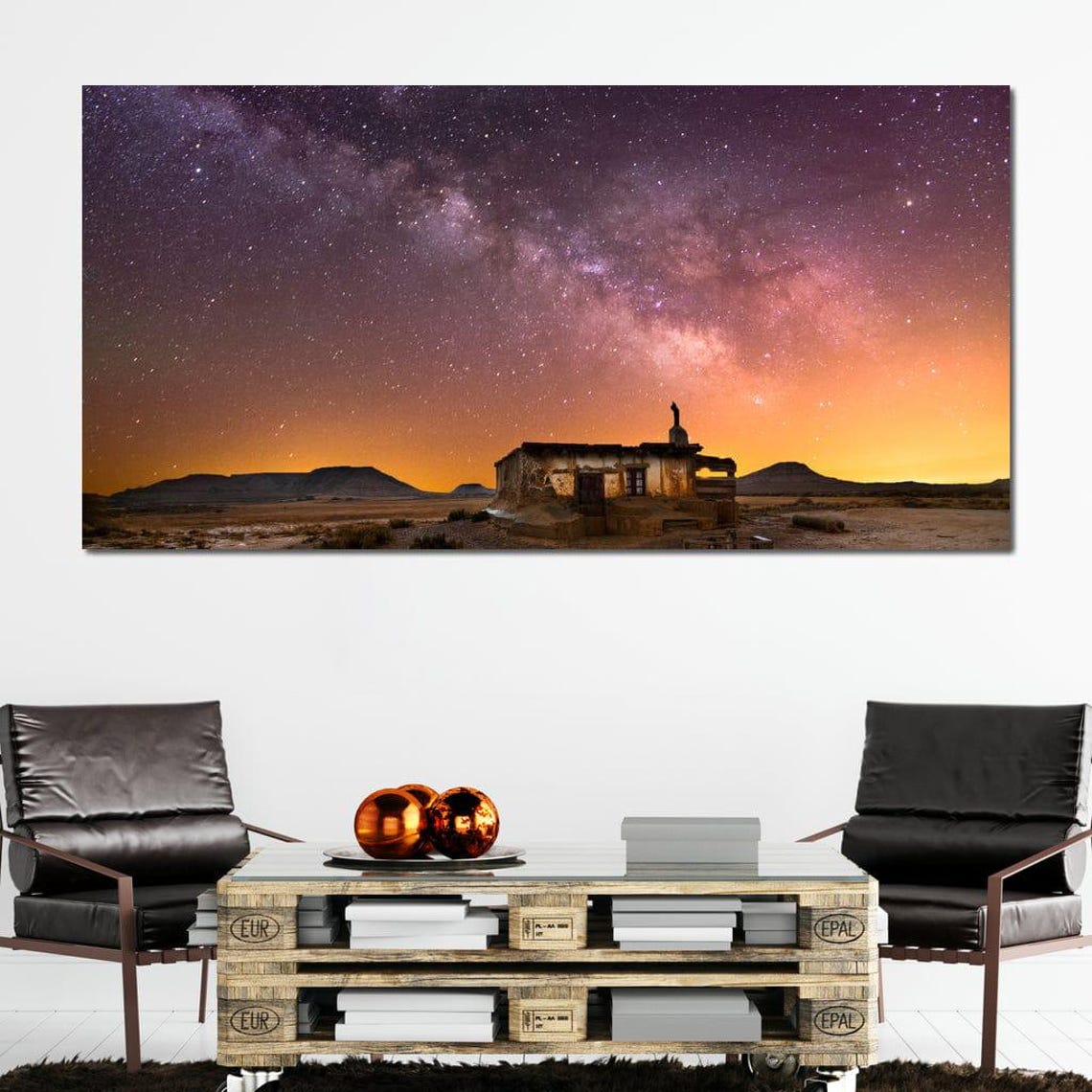 Desert Stone Hut Under Milky Way Starry Desert Night Landscape Poster - Image 2
