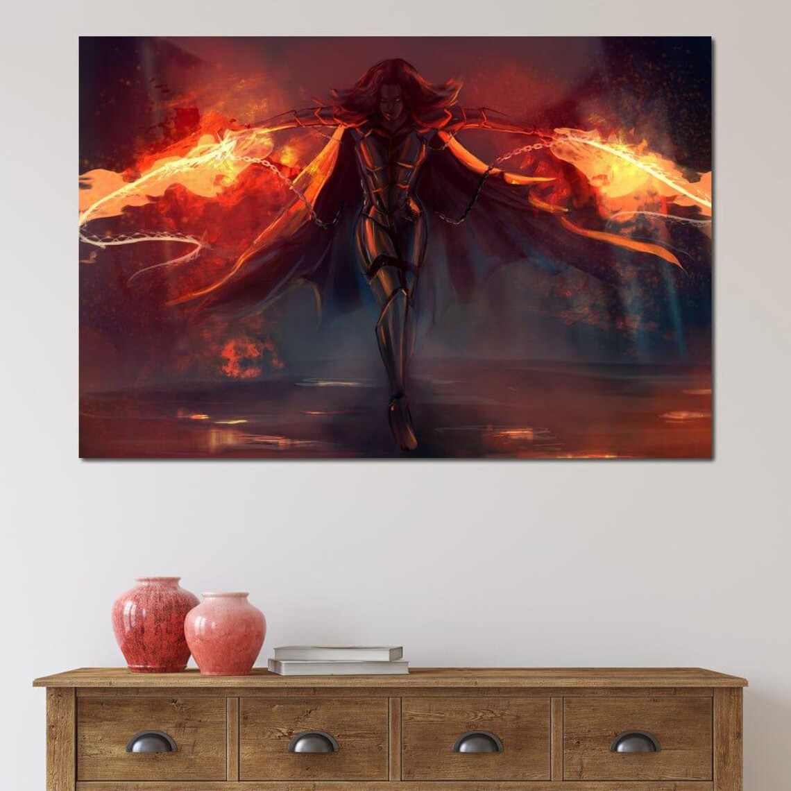 Fire Succubus, Dark Fantasy Wall Art Print - Image 4