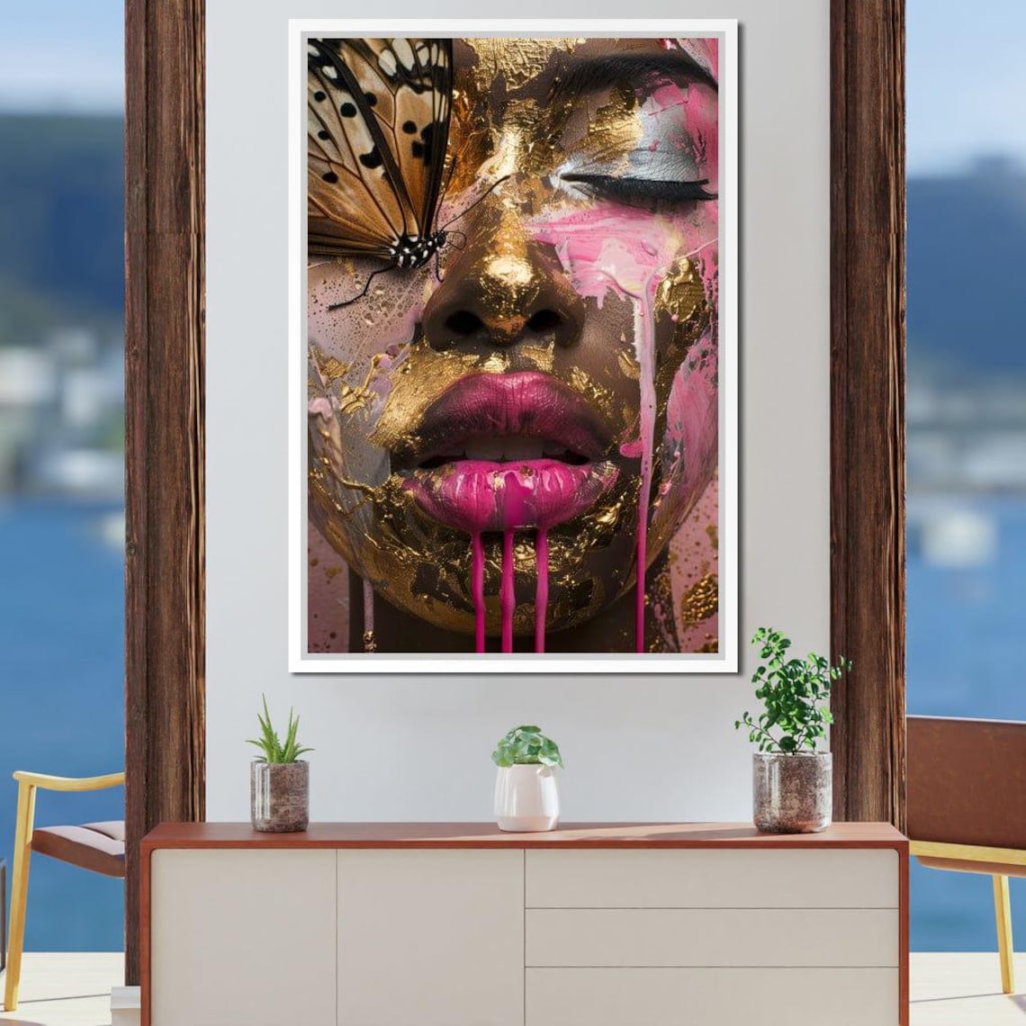 Golden Monarch Butterfly Art, Bohemian Beauty - Image 3