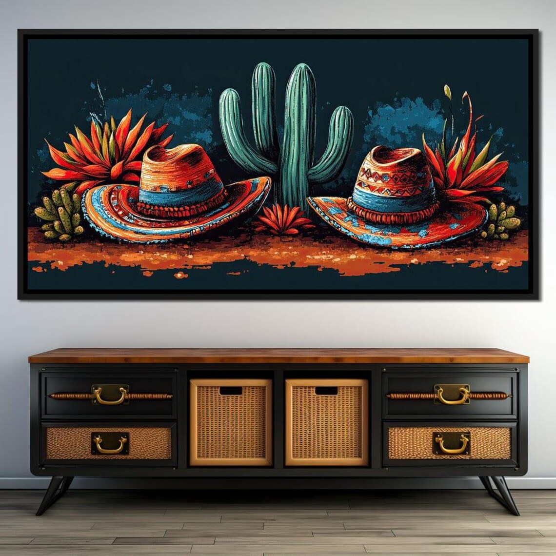 Desert Fiesta Harmony, Southwest Cactus Art Print - Image 2
