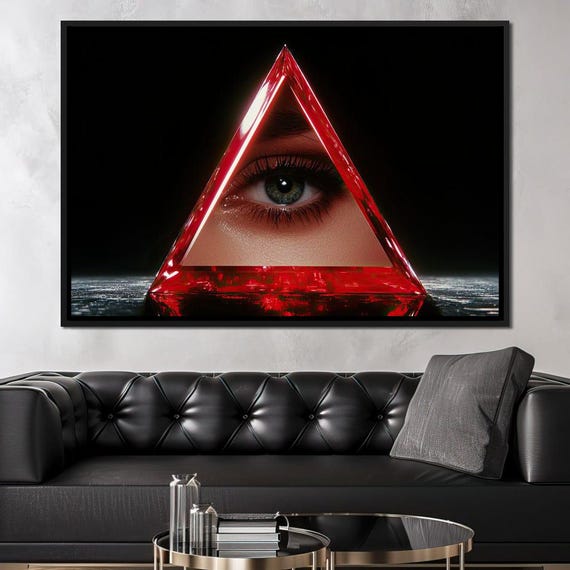 Prism Reflections Awakening Abstract Red Eye Art Home Decor Surreal Geometric Visionary Wall Art By Nichecanvas