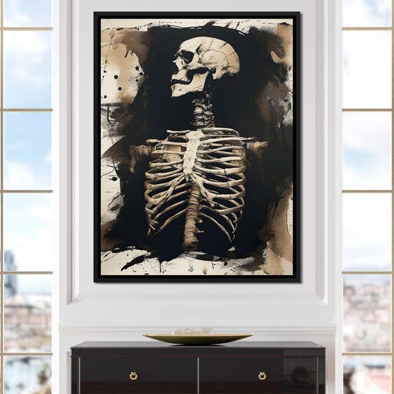 Eternal Silence Disentomb Skeleton Art Dark Home Decor Conceptual Macabre Art Memento Mori Fine Print Poster By Nichecanvas