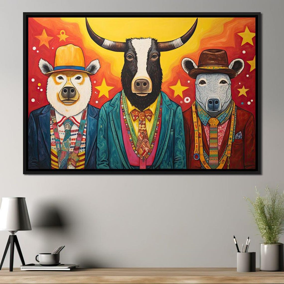 Dapper Wild Trio Suited Animals Whimsical Pop Art Party Poster - Image 4
