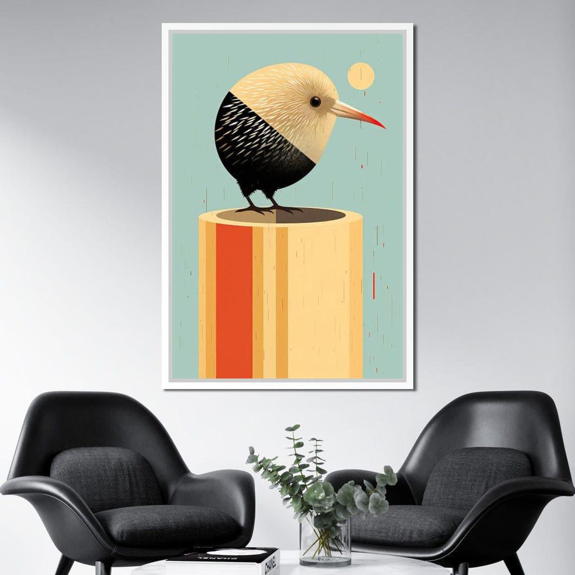 Geometric Abstract Bird Minimalist Modern Colorful Nature Art Print - Image 3