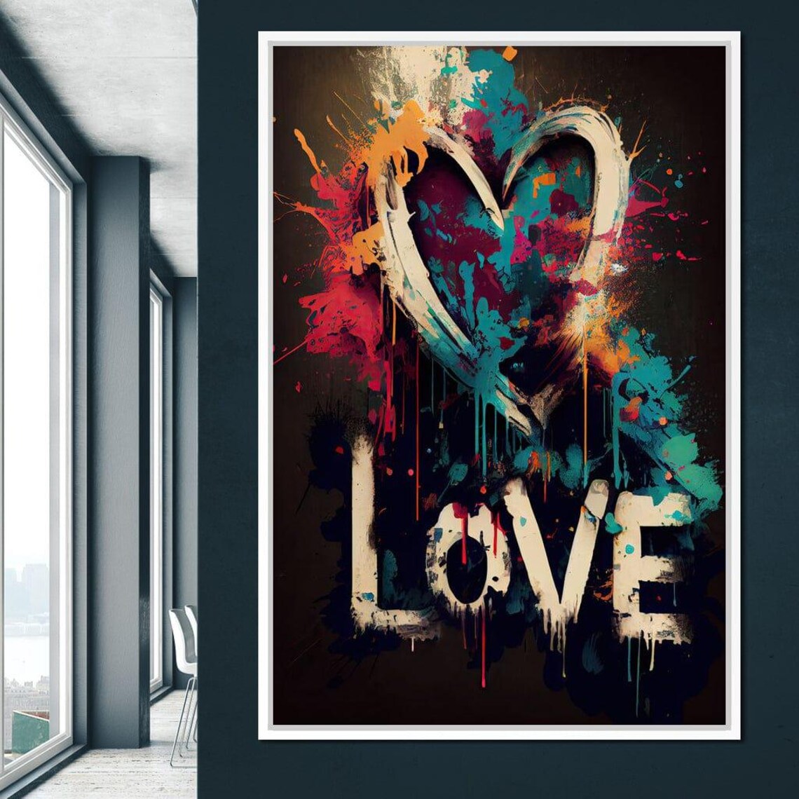 Message Of Love Graffiti Street Art Poster Print - Image 4