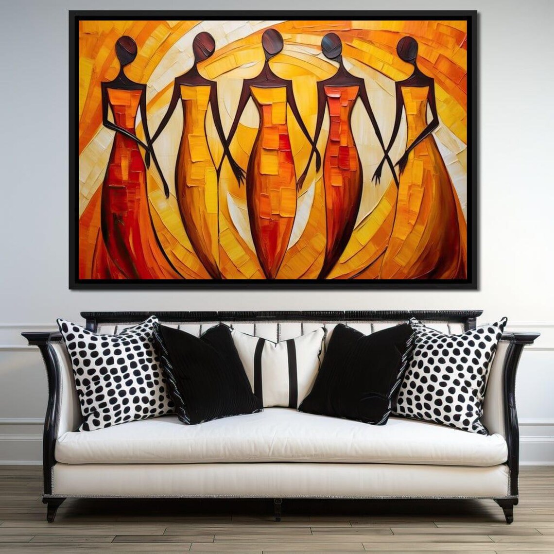 Women in Maroon Harmony, Modern Abstract Art Print - Image 2