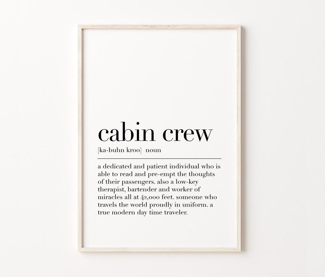 Cabin Crew Definition Gifts For Cabin Crew Cabin Crew Gifts Cabin Crew Poster Cabin Crew Print Quote Wall Art Work Gift - Image 4