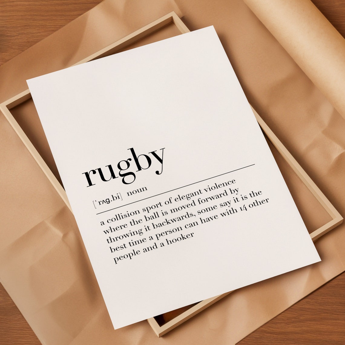 Rugby Funny Dictionary Definition Sport Quote Gift For Fan Poster - Image 3