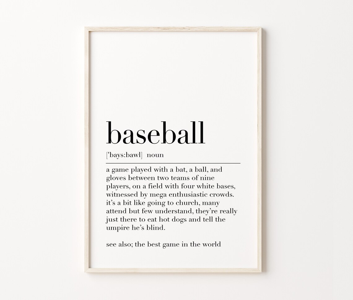 Baseball Baseball Poster Baseball Definition Baseball Quote Print Baseball Lover Gifts Sport Wall Art Dictionary Poster - Image 3