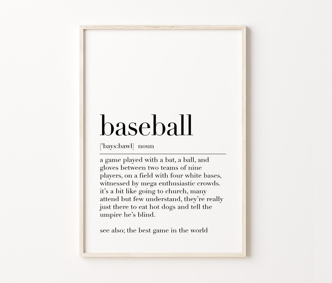 Baseball Funny Definition Dictionary Quote Poster Sports Fan Wall Art - Image 3