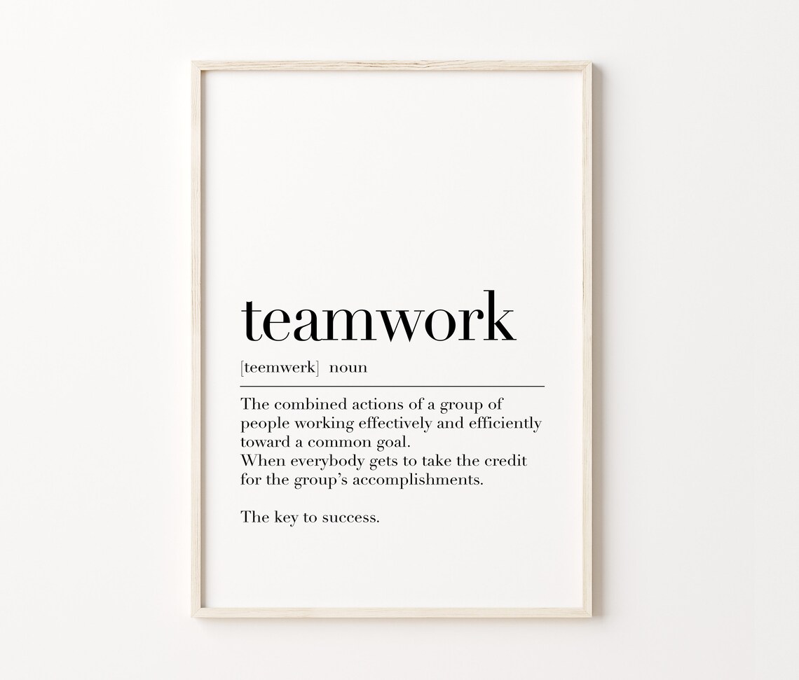 Teamwork Teamwork Print Teamwork Poster Teamwork Sign Teamwork Definition Print Office Art Prints Coworker Gift - Image 3
