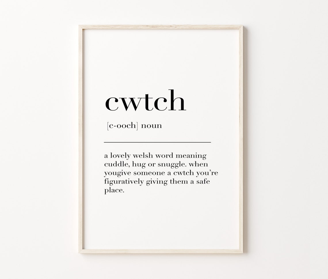 Cwtch Welsh Definition Minimalist Dictionary Cuddle Quote Poster - Image 4