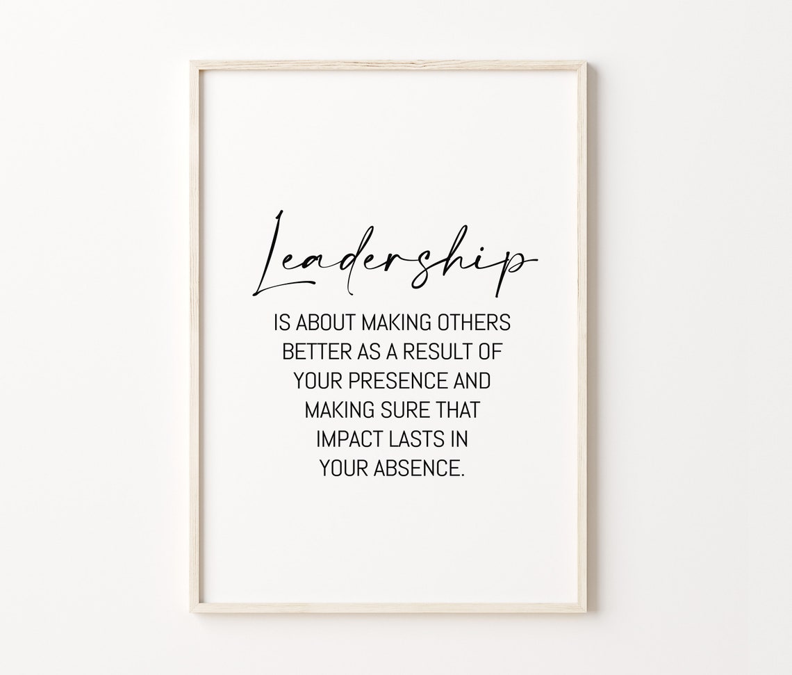 Leadership Quote Script Inspirational Boss Gift Motivational Poster - Image 4