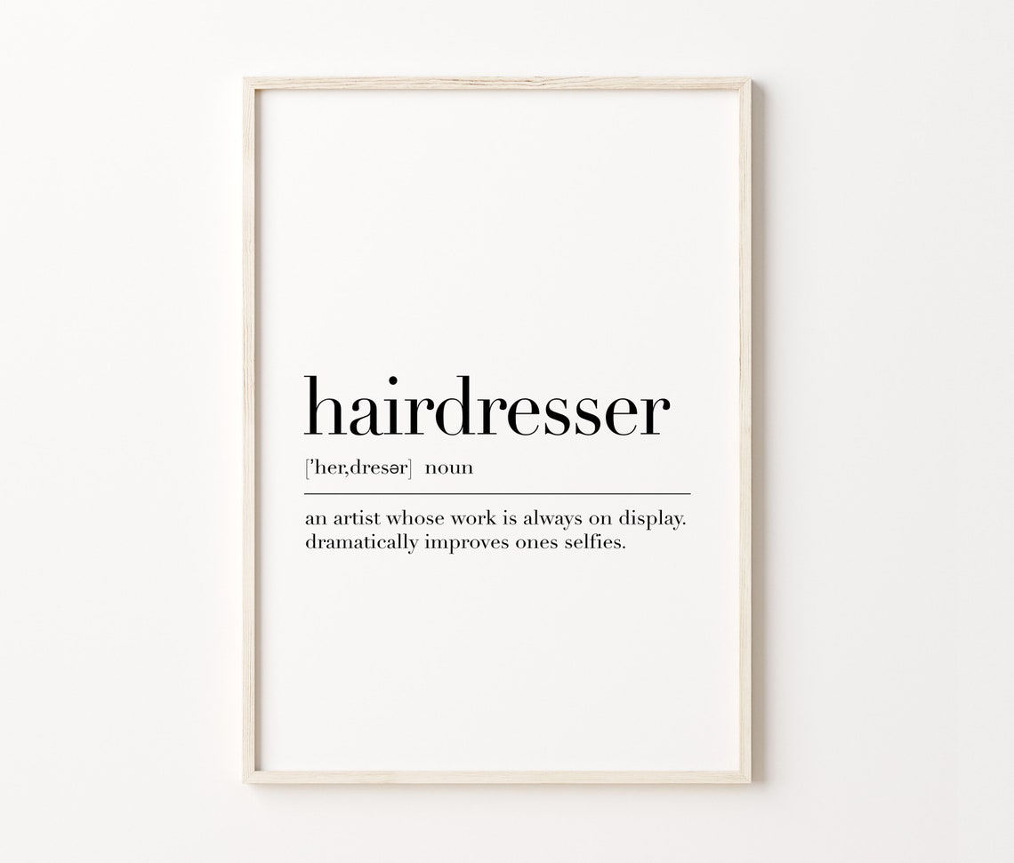 Hairdresser Definition Funny Dictionary Style Salon Wall Art Poster - Image 3