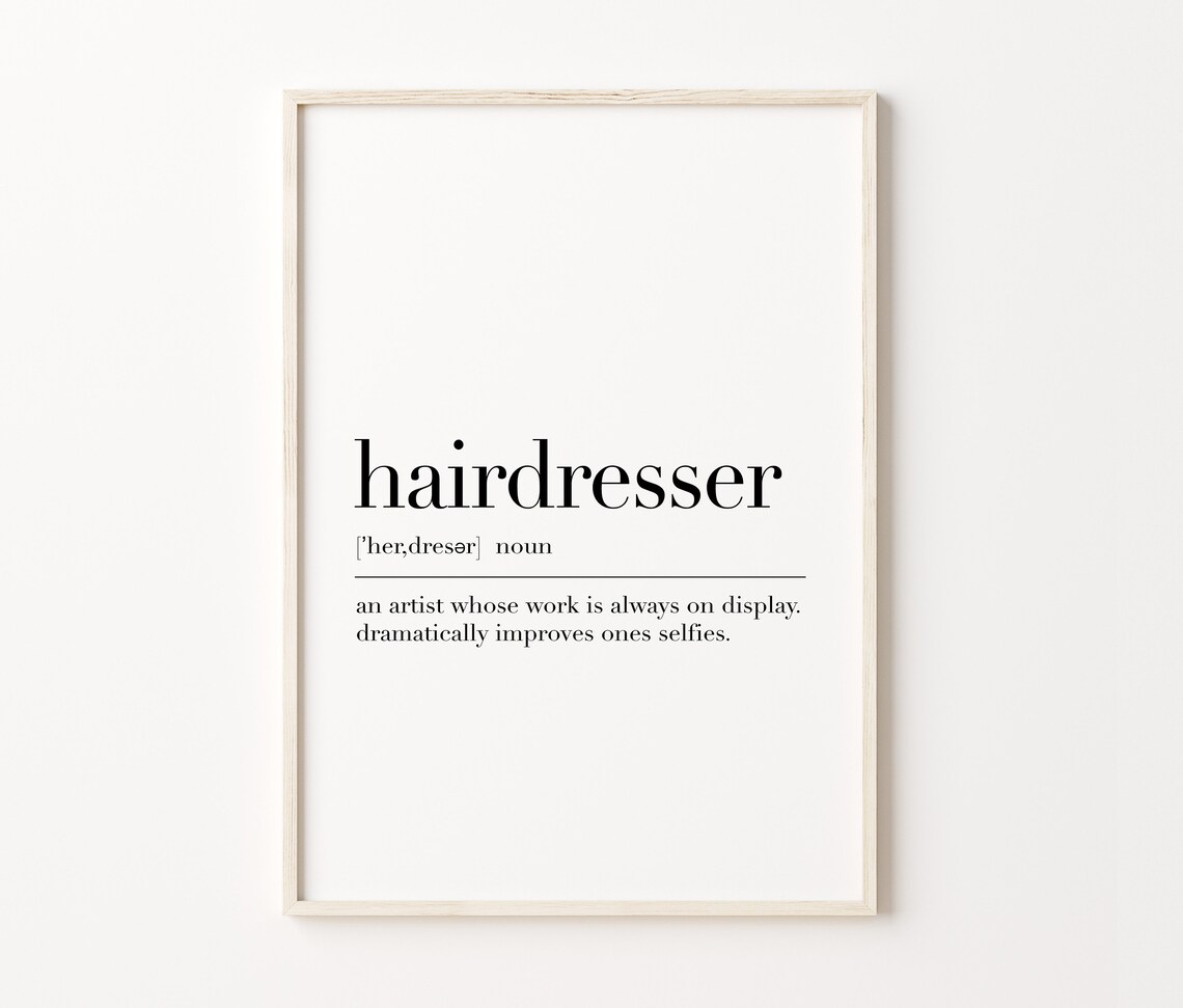 Hairdresser Hairdresser Print Hairdresser Poster Hairdresser Definition Hairdresser Wall Art Decor Hairdresser Gift - Image 3