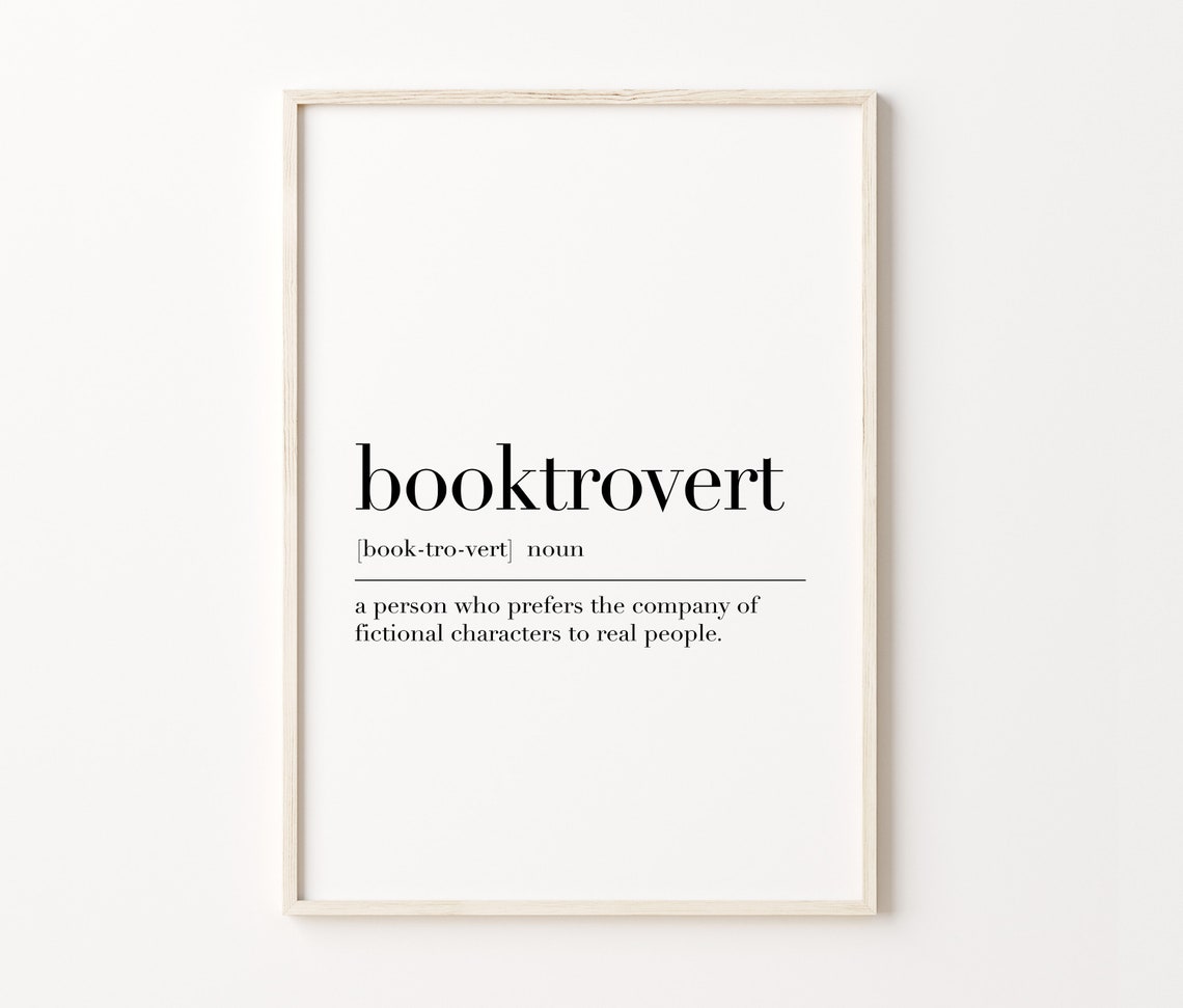 Booktrovert Dictionary Definition Book Lover Quote Gift Wall Art - Image 4