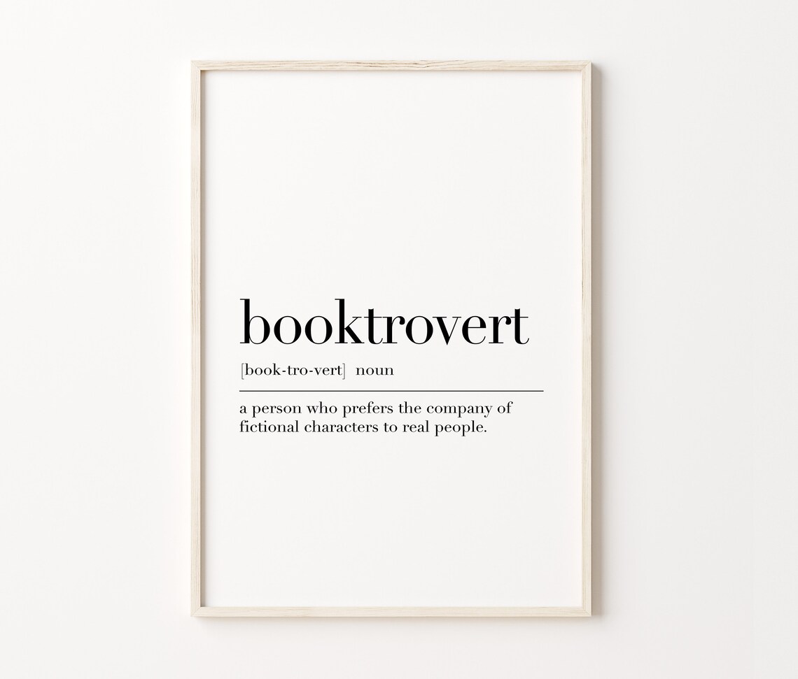Booktrovert Print Booktrovert Definition Poster Quote Wall Art Book Lover Gifts Dictionary Poster Gift For Booktrovert Home Art - Image 4