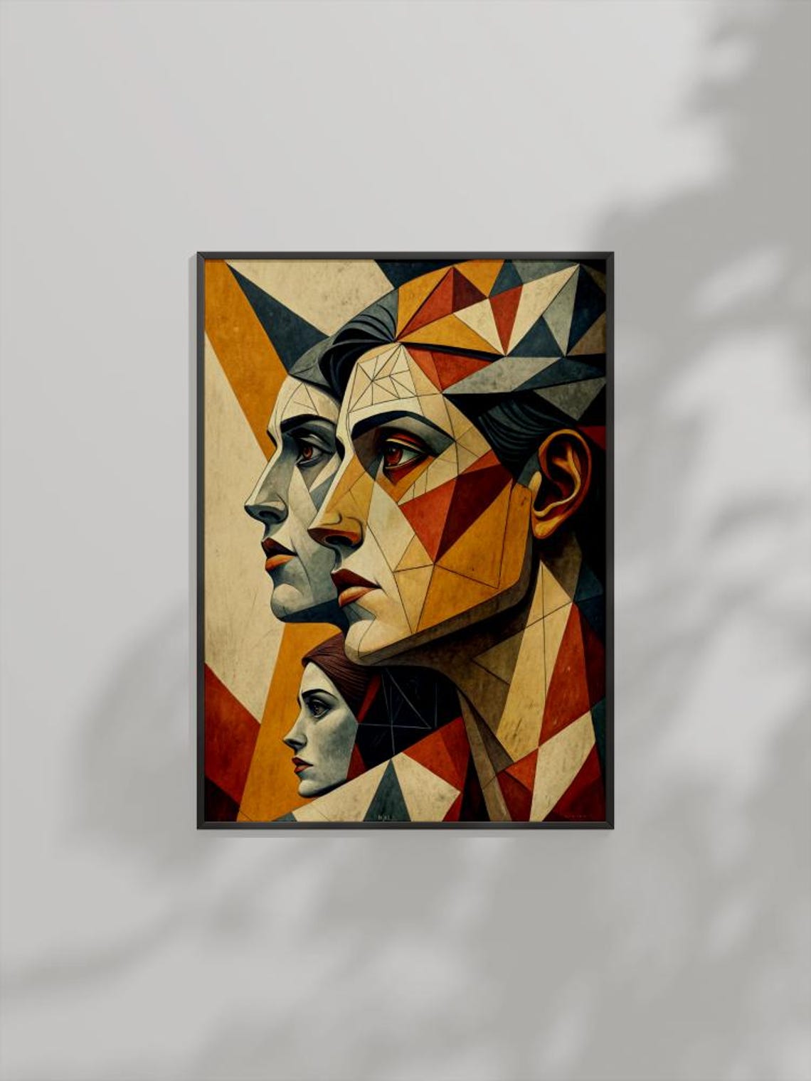 Cubist Women Portrait Modern Abstract Geometric Wall Art Feminine Line Poster