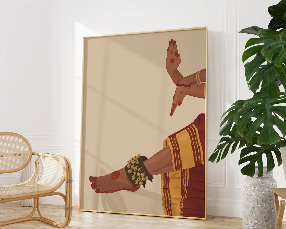 Indian Classical Dancer Bharatanatyam Mudra Poster - Image 3
