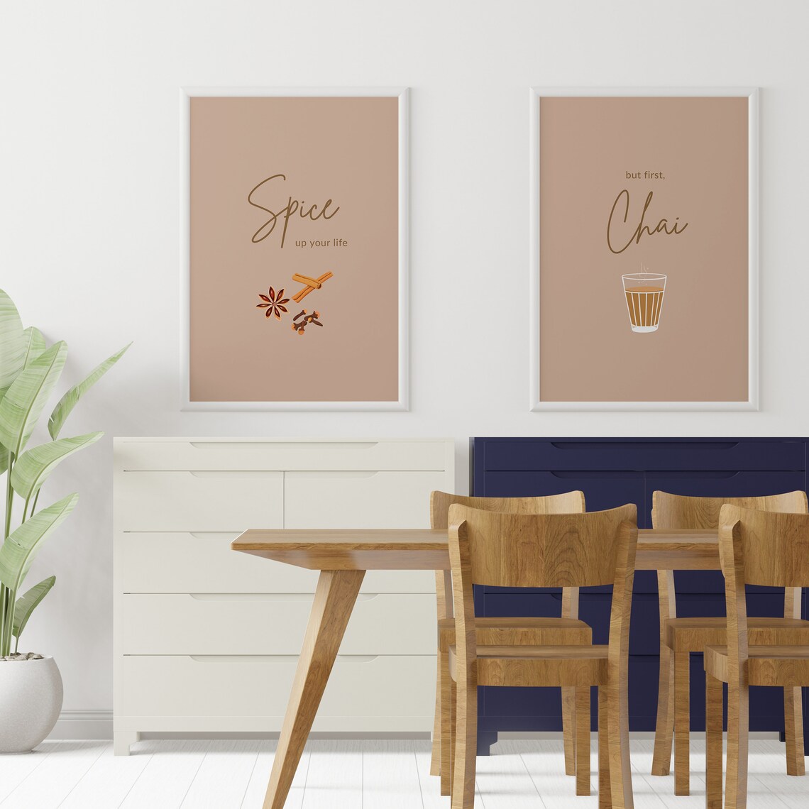 But First Chai Indian Typography Kitchen Art Print - Image 2