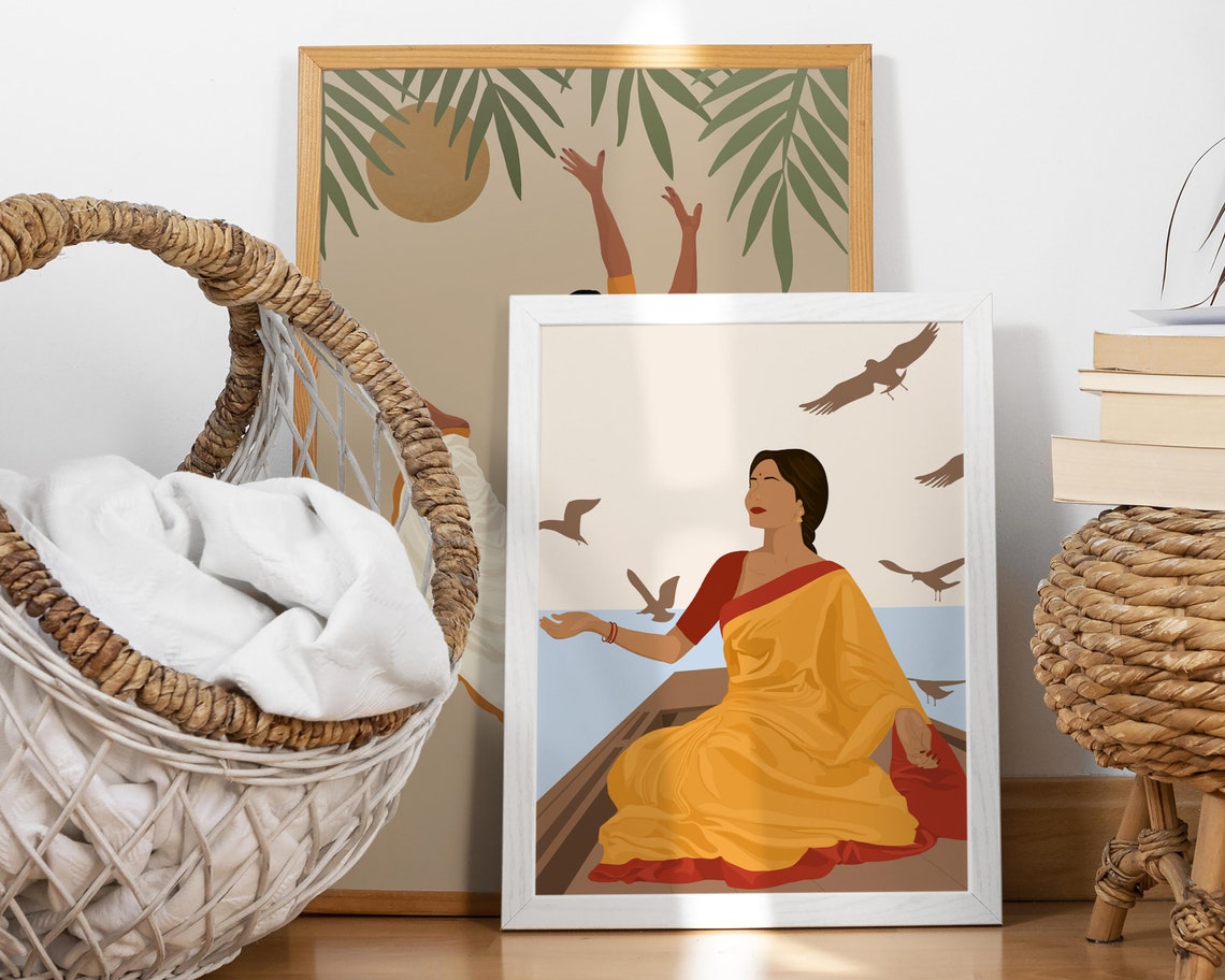 Indian Woman In Saree - Modern Art - Image 3
