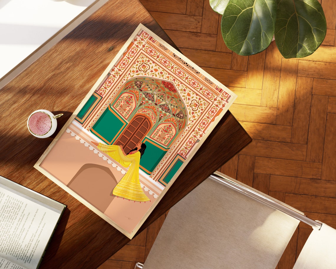 Amber Fort Print Amer Fort Indian Art Desi Art South Asian Art Brown Girl Art Indian Woman Wall Art Jaipur Poster Rajasthan Prints - Image 2