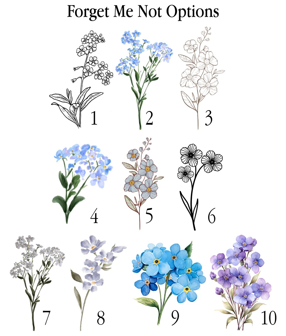 Custom Forget Me Not Personalized Remembrance Art Print - Image 3