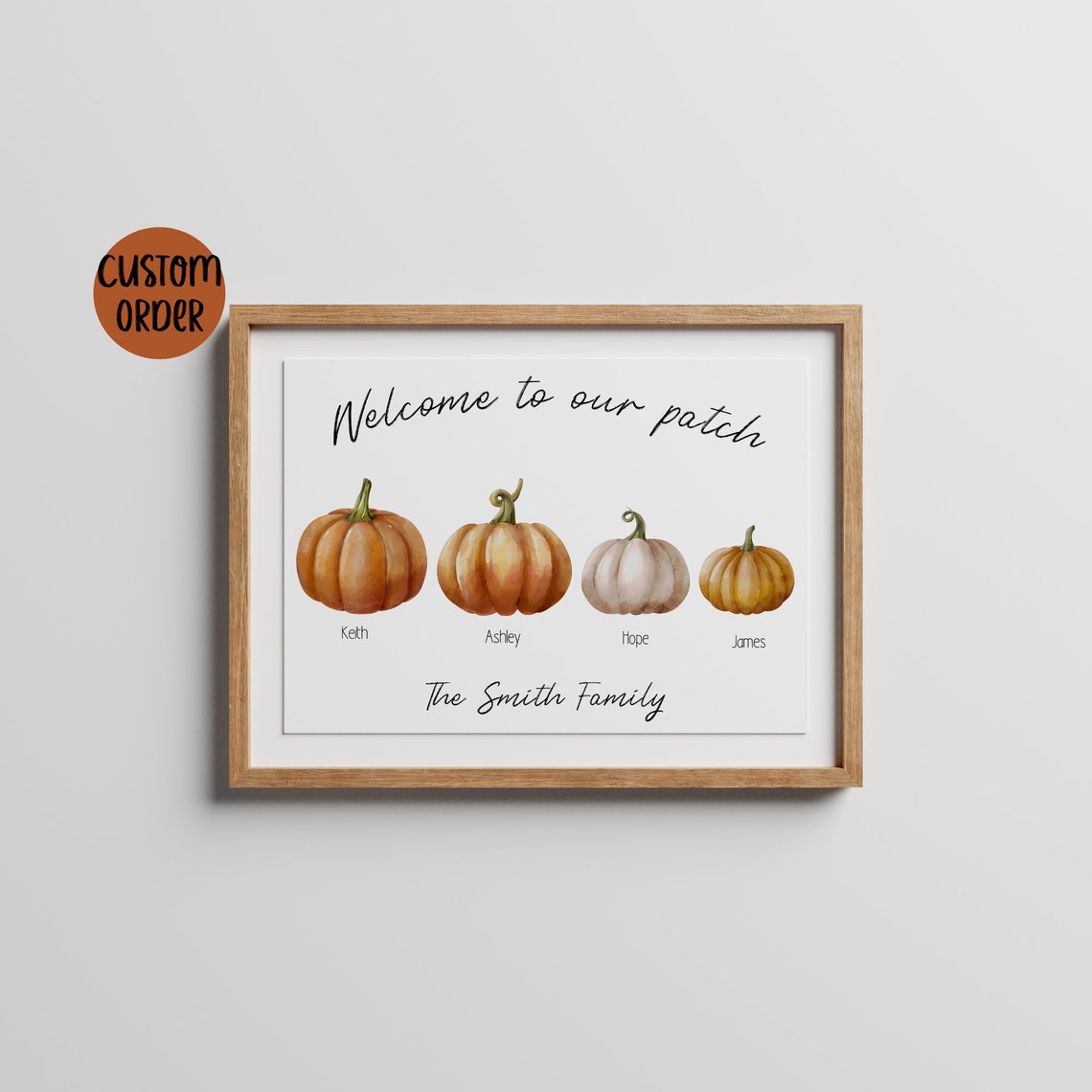 Personalized Pumpkin Patch Family Custom Name Fall Decor Poster - Image 4