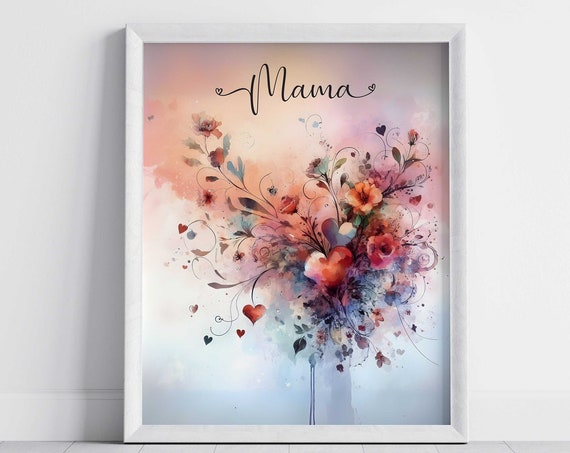 Watercolor Style Print For Mom Abstract Flower Painting Mothers Day Gift