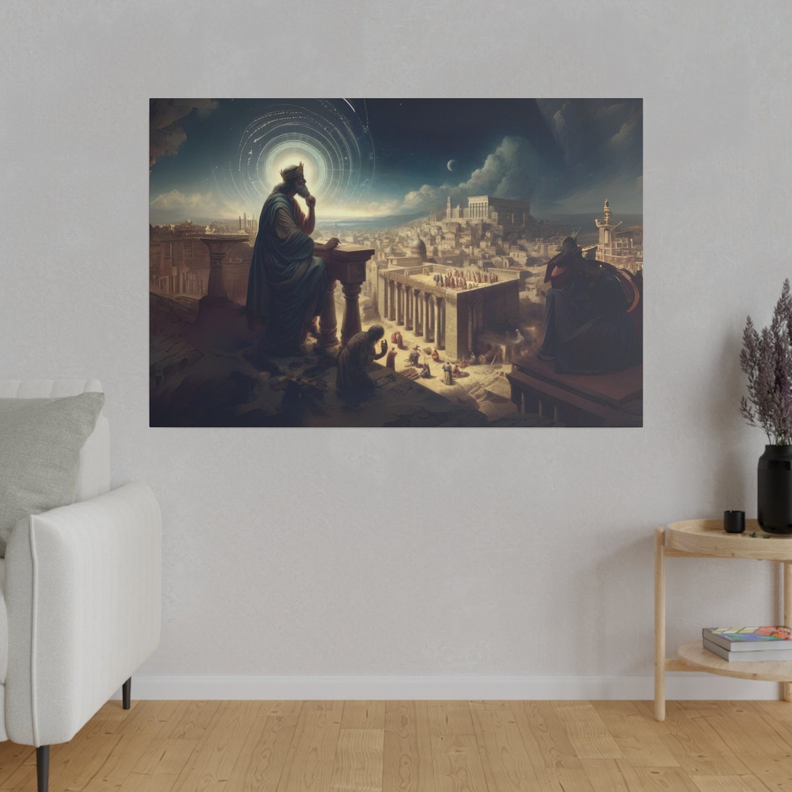 Prophetic King Overlooking Jerusalem Biblical Night Vision Poster - Image 4
