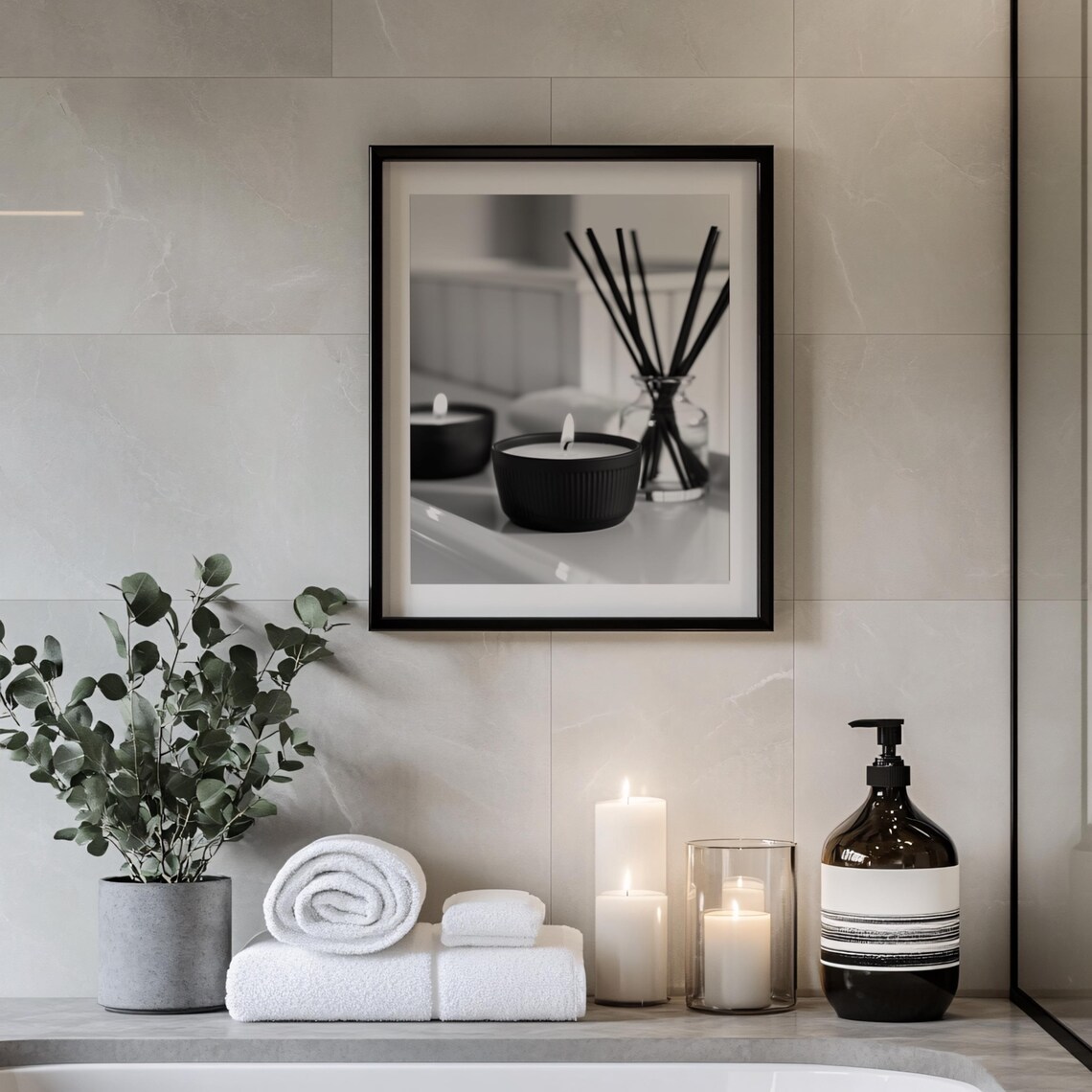 Stylish Bathroom Print, Minimalist Spa Decor - Image 2