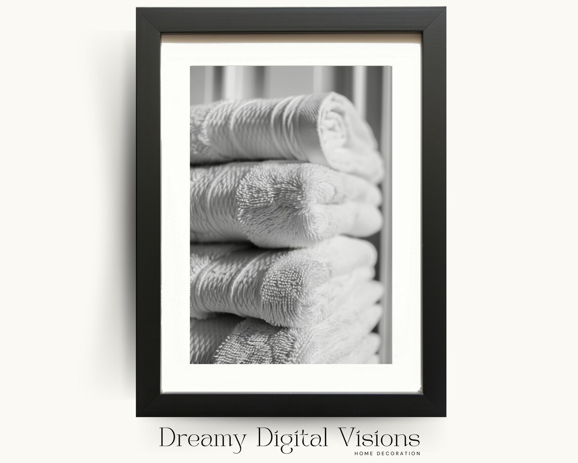 Laundry Room Print, Pile Of Fluffy Towels