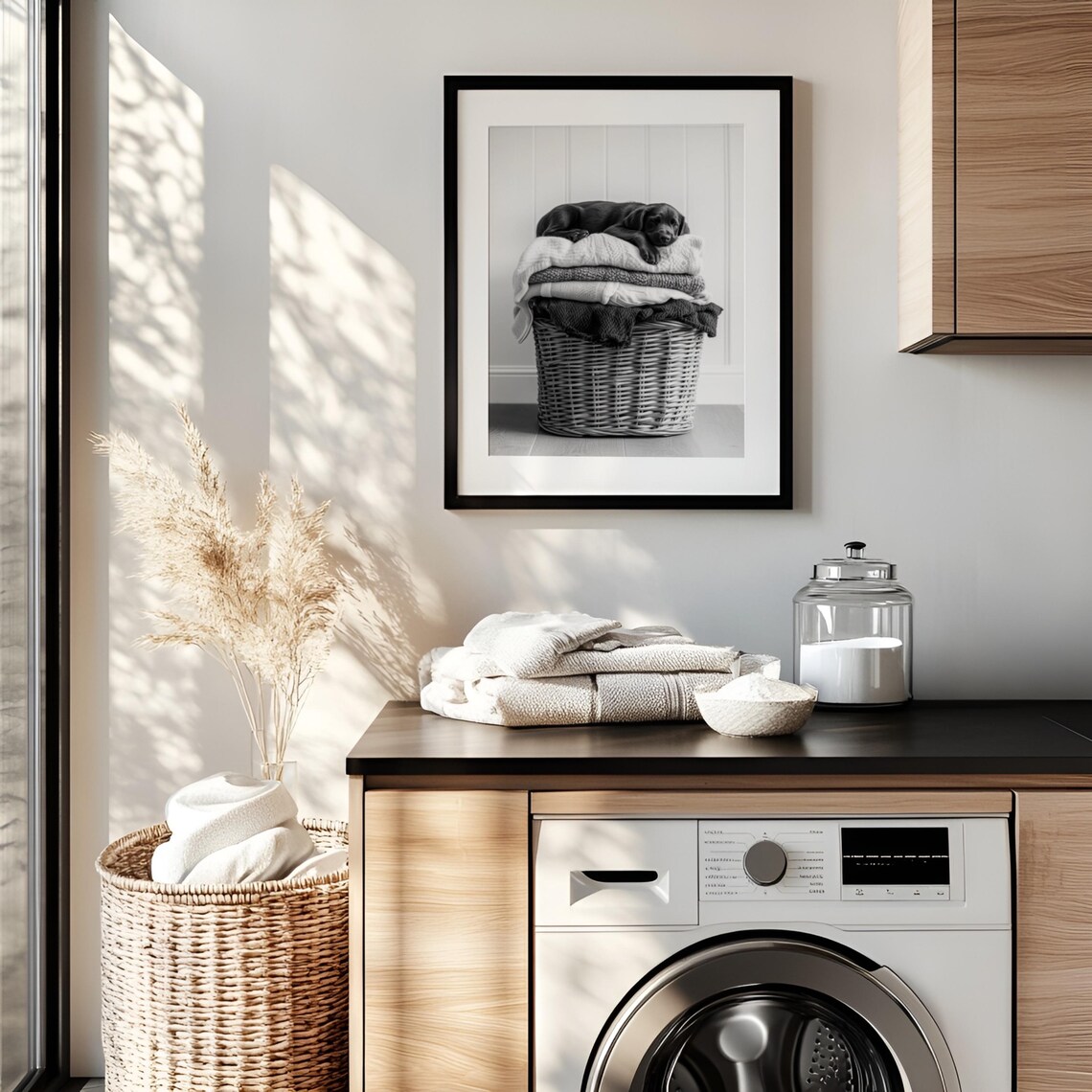 Sleeping Retriever Puppy Laundry Room Art Print - Image 2