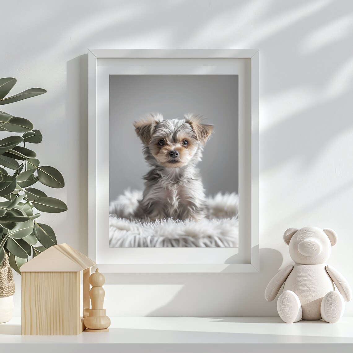 Cute Puppy Nursery Art Soft Neutral Baby Dog Wall Poster For Kids - Image 2
