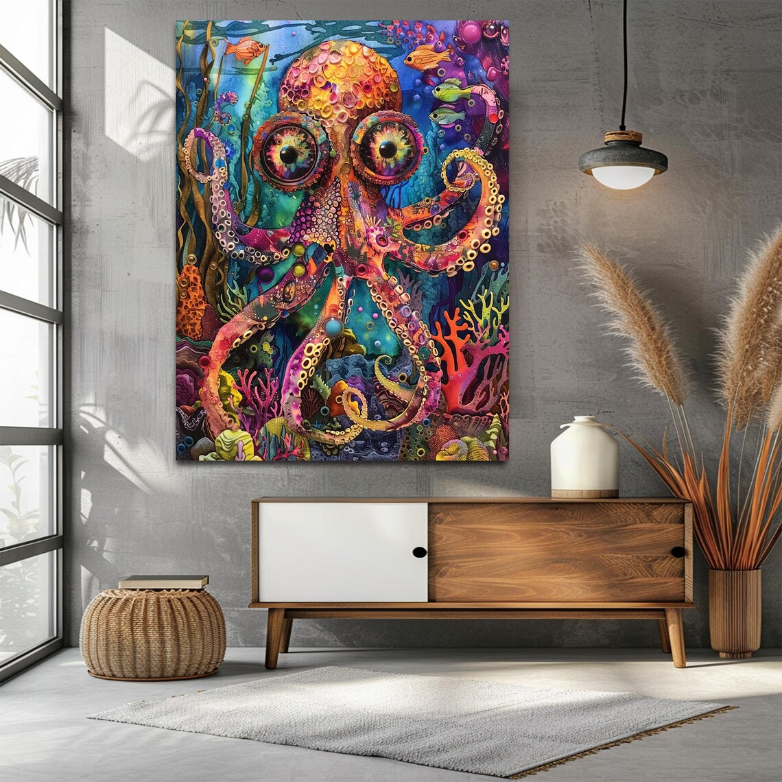 Octopus Abstract Fishing Graffiti Art Print - Image 3