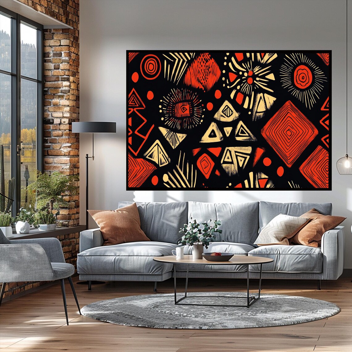 African Pattern Tribal Art Pattern Wall Art Patterns Decor Wall Art Framed African Art Gift Ideas Boho Art Original Art Modern - Image 2