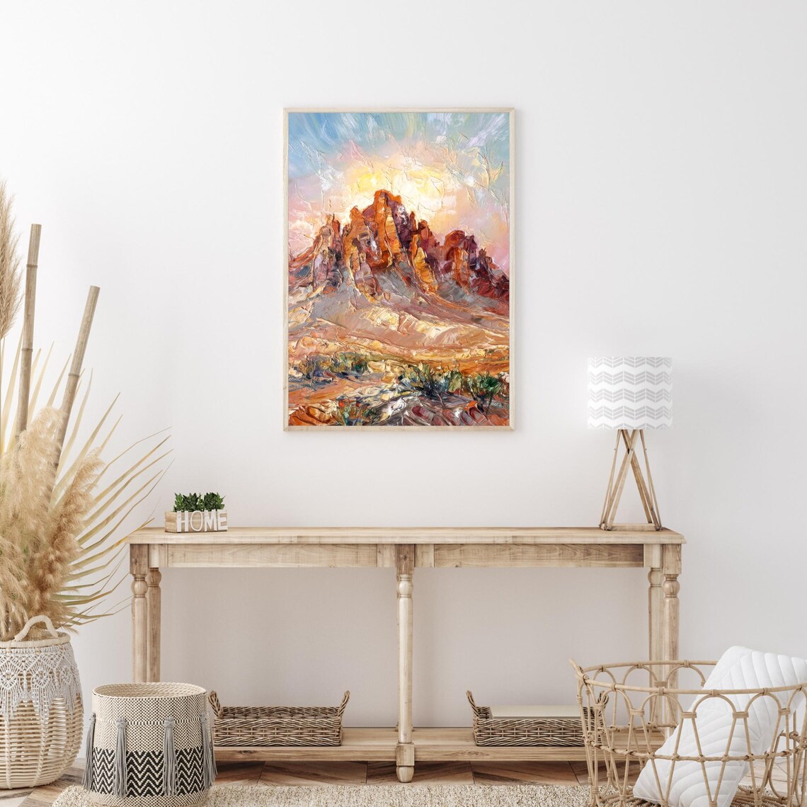Mount Sinai Oil Painting Desert Landscape Art Print - Image 3