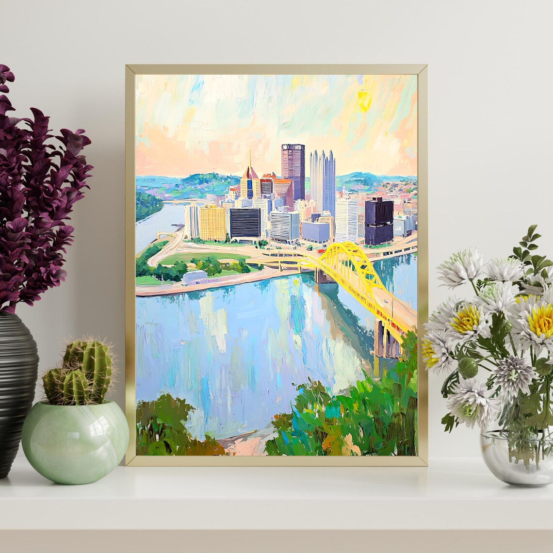 Pittsburgh Pennsylvania Skyline, Travel Poster Art Print - Image 4
