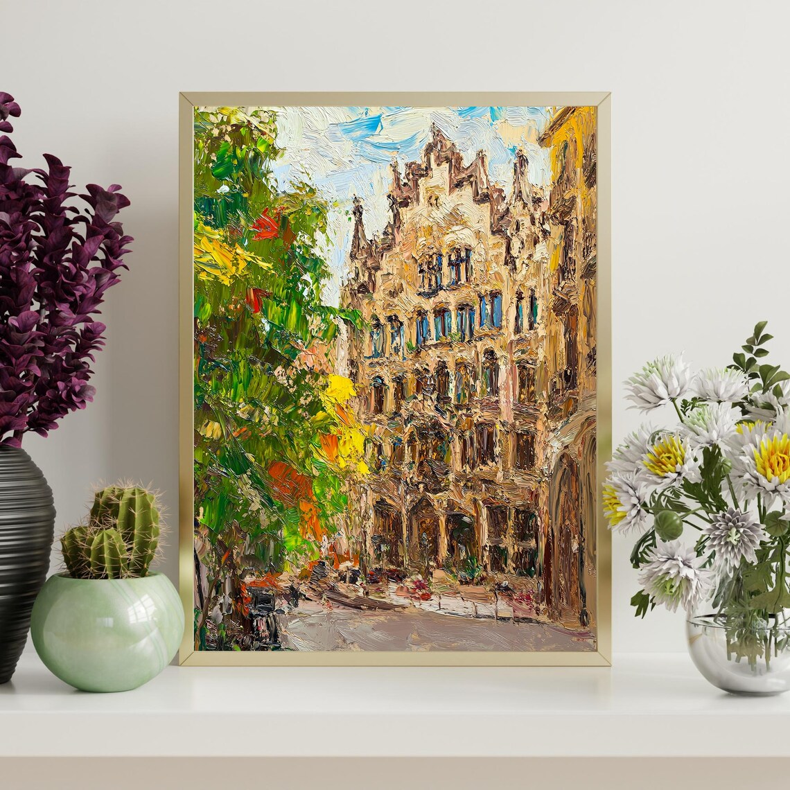 Casa Batllo Barcelona Gaudi Modernist Facade Oil Painting Poster - Image 4