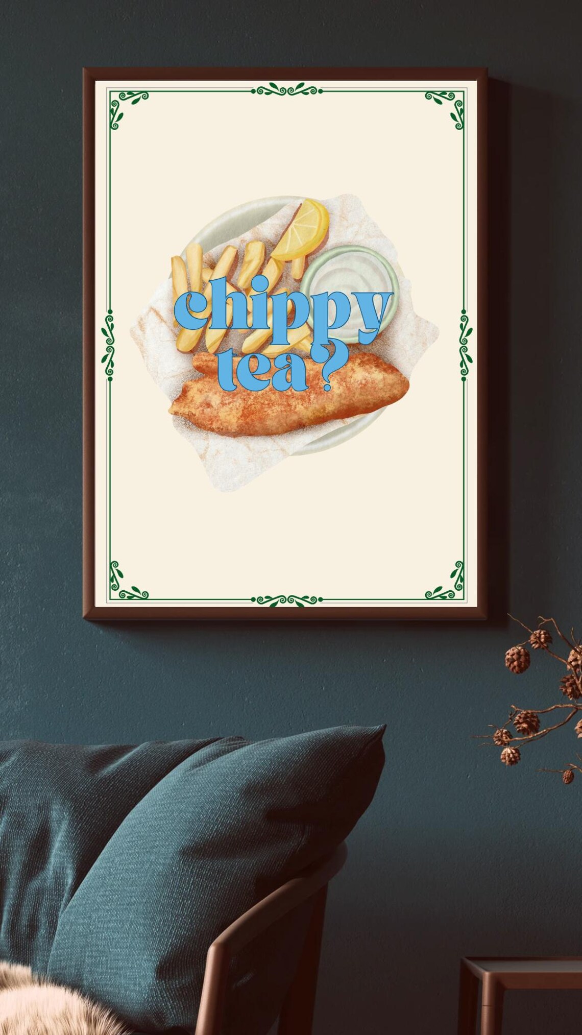 Chippy Tea Kitchen Decor, Northern Food Lover Gift - Image 2